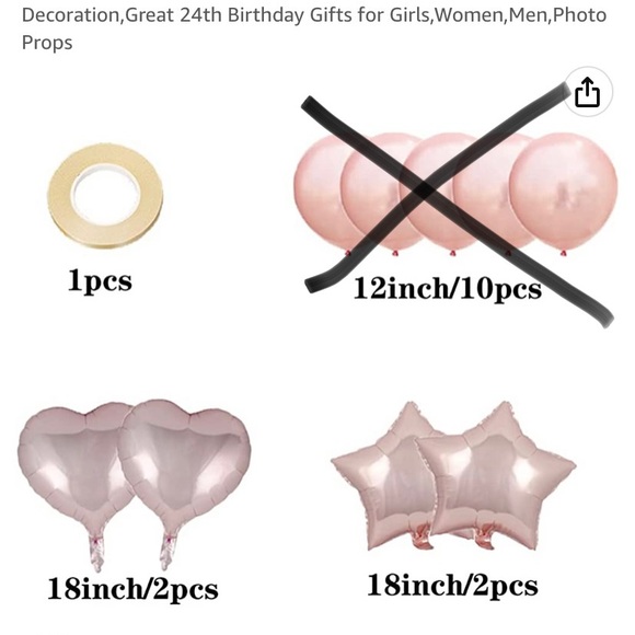 Rose Gold ‘24’ balloons! - Picture 2 of 2